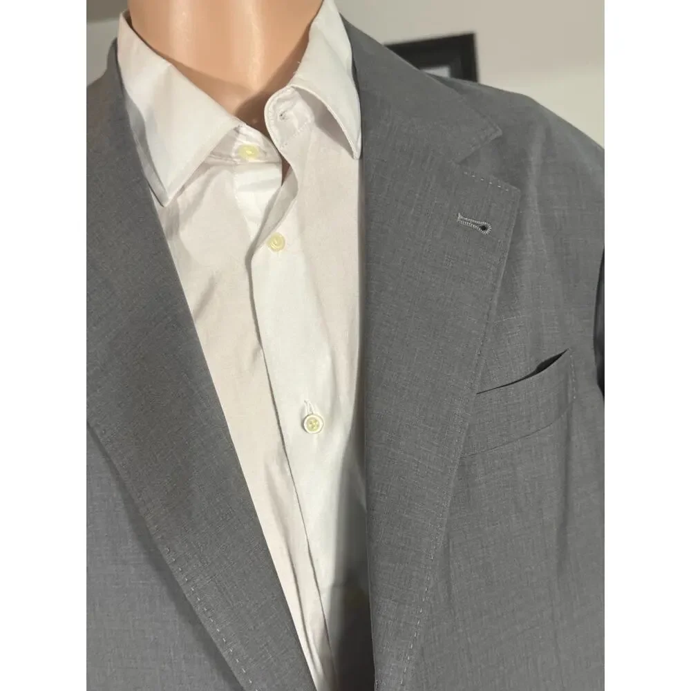 Brunello Cucinelli Gray Wool Silk Blazer Sportcoat 50R 40R EUC Unstructured